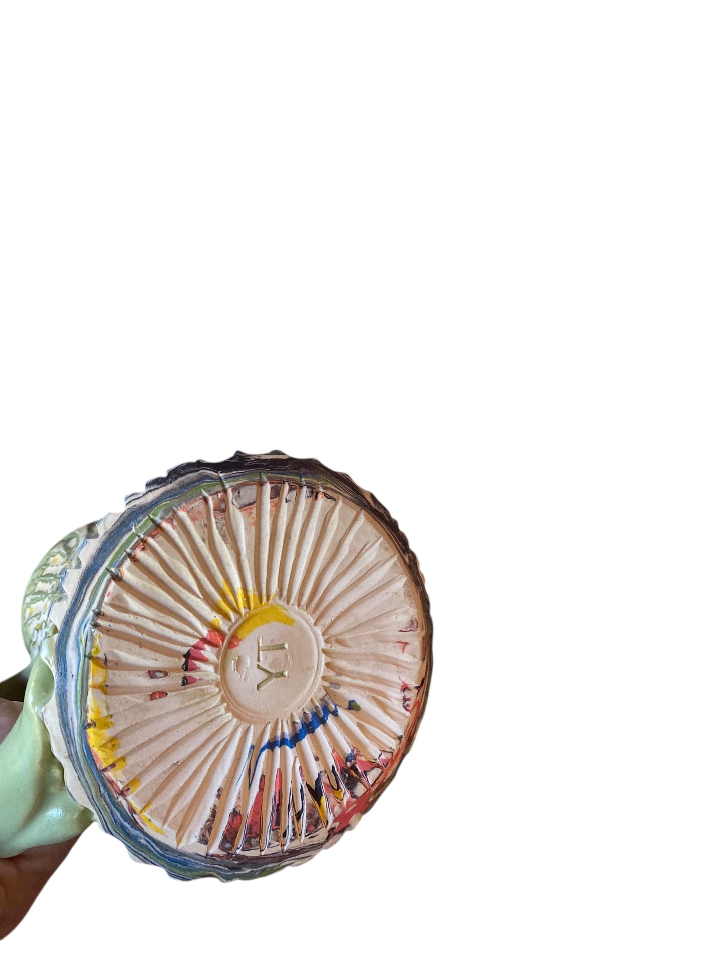 Fluted Porcelain Mug – Swirled Colored Clays with Japanese Neriage, Hand-Carved, Satin-Smooth Unglazed Pottery