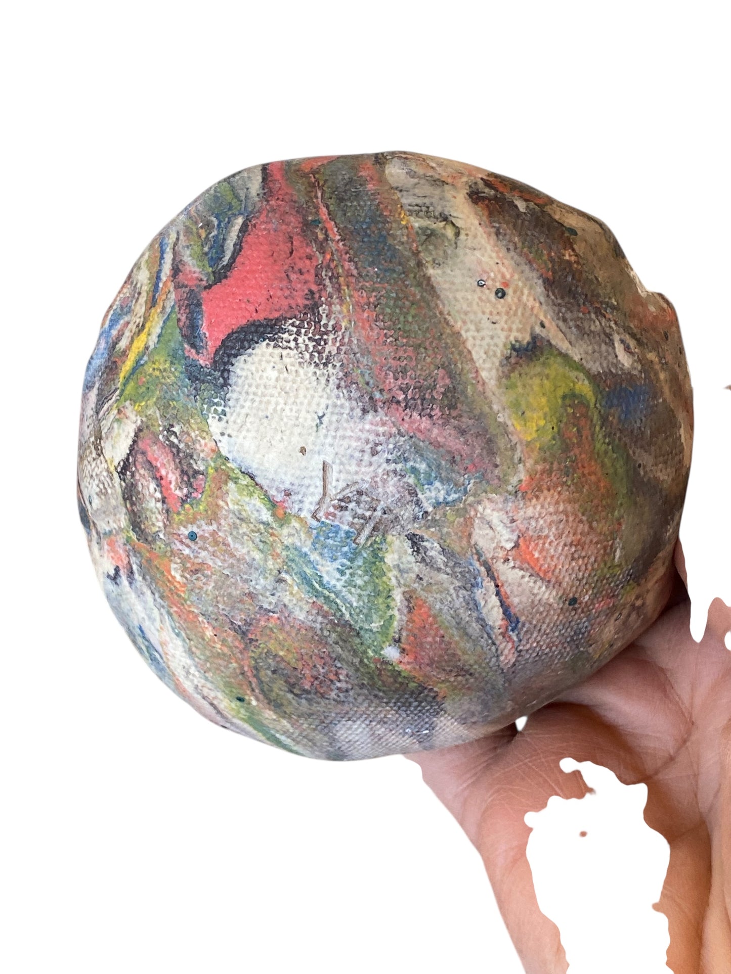 Handbuilt Neriage Prep Bowl – Multicolored Porcelain Clay Small Mixing or Serving Bowl – Marbled Ceramic Kitchenware