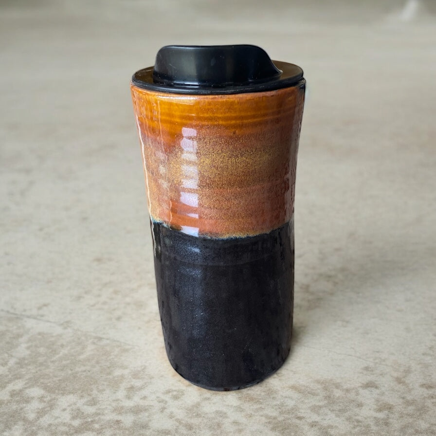 Custom Handmade Midnight Colors Stoneware Travel Mugs – 16 oz