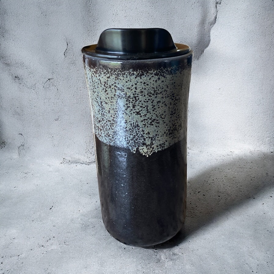 Custom Handmade Midnight Colors Stoneware Travel Mugs – 16 oz