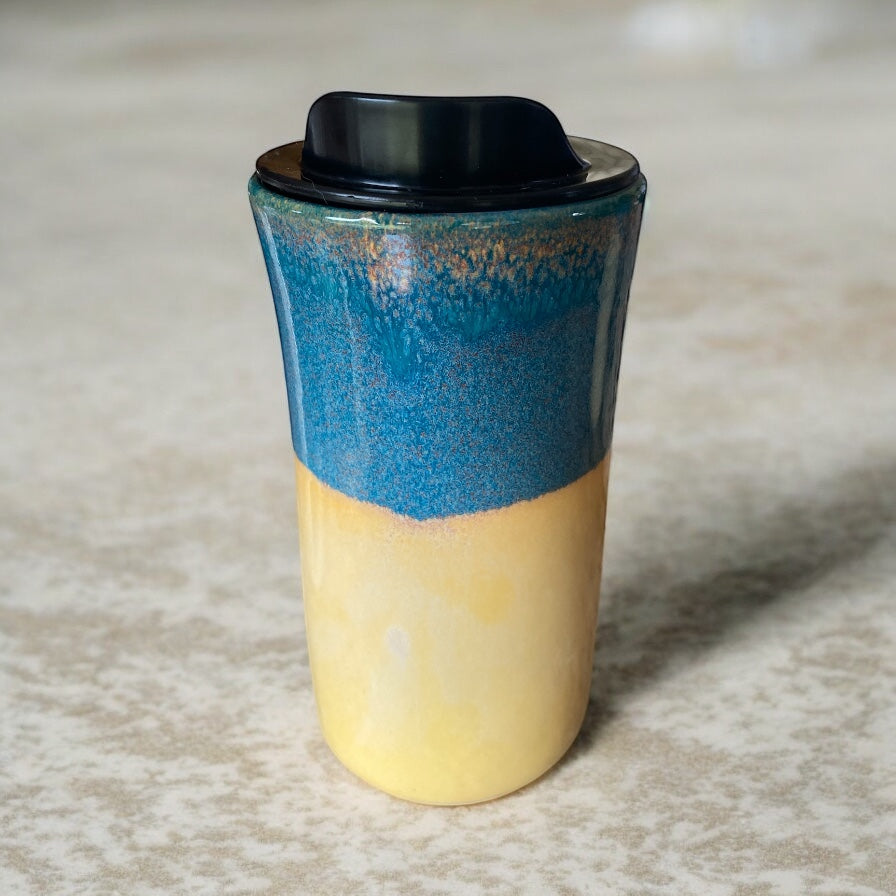 Handmade Stoneware Travel Mug Set – 16 oz