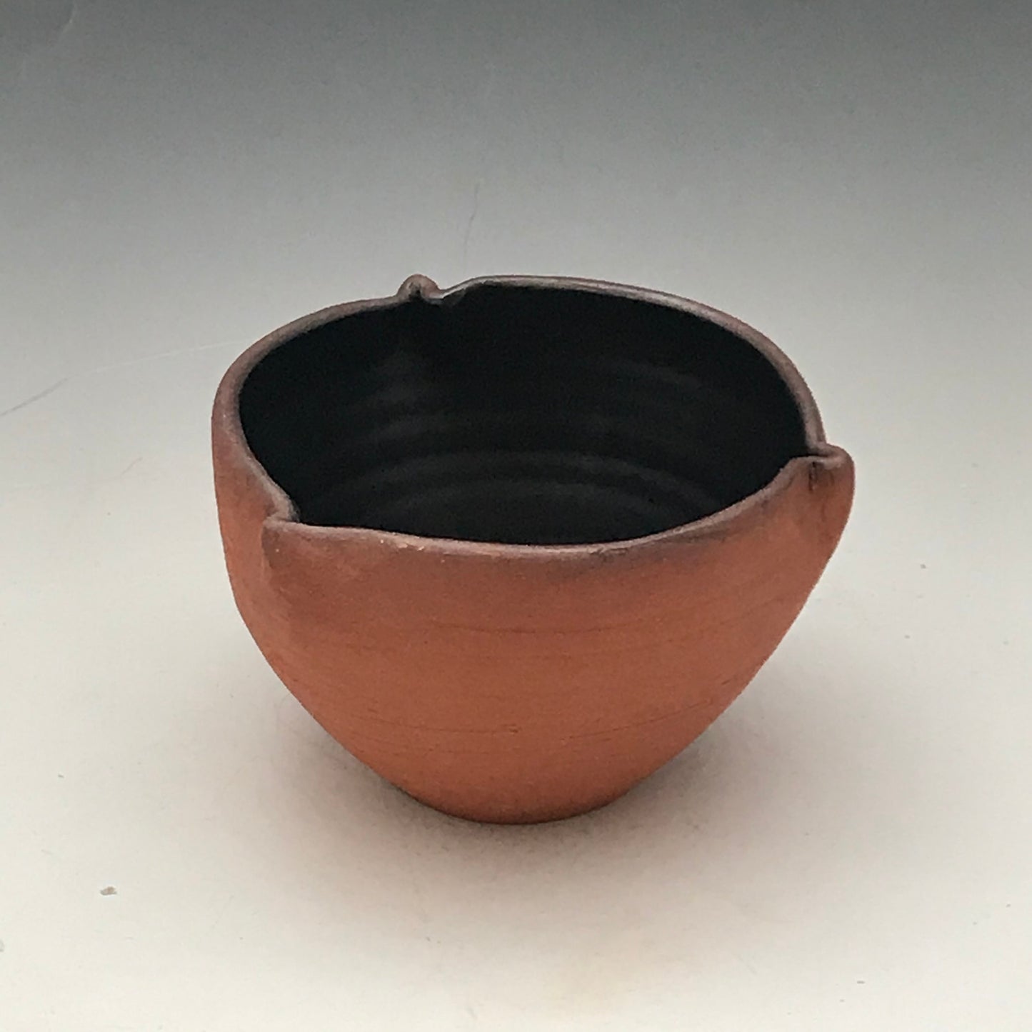 Red Stoneware Small Dip Bowl -  Small Bowl Matte Black Interior  - Cereal Pottery Bowl - Handmade Contemporary Bowl - Stoneware Salad Bowl
