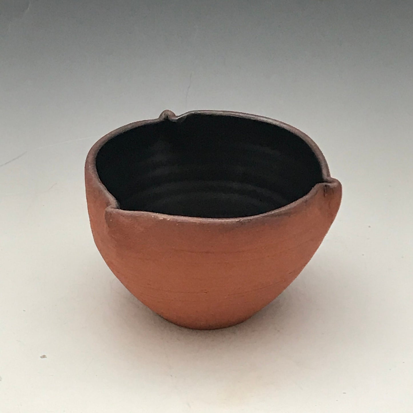 Red Stoneware Small Dip Bowl - Small Bowl Matte Black Interior - Cereal Pottery Bowl - Handmade Contemporary Bowl - Stoneware Salad Bowl