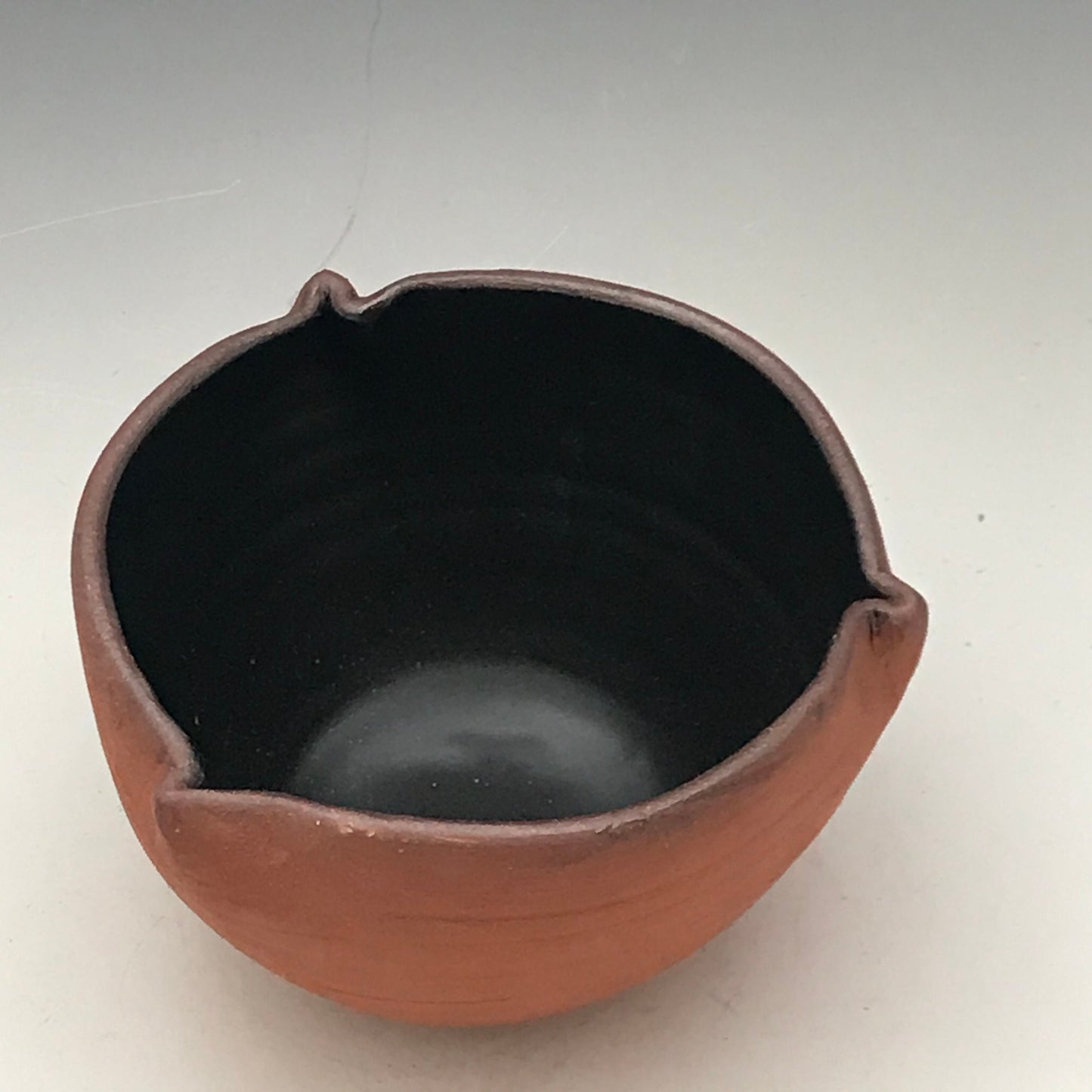Red Stoneware Small Dip Bowl - Small Bowl Matte Black Interior - Cereal Pottery Bowl - Handmade Contemporary Bowl - Stoneware Salad Bowl