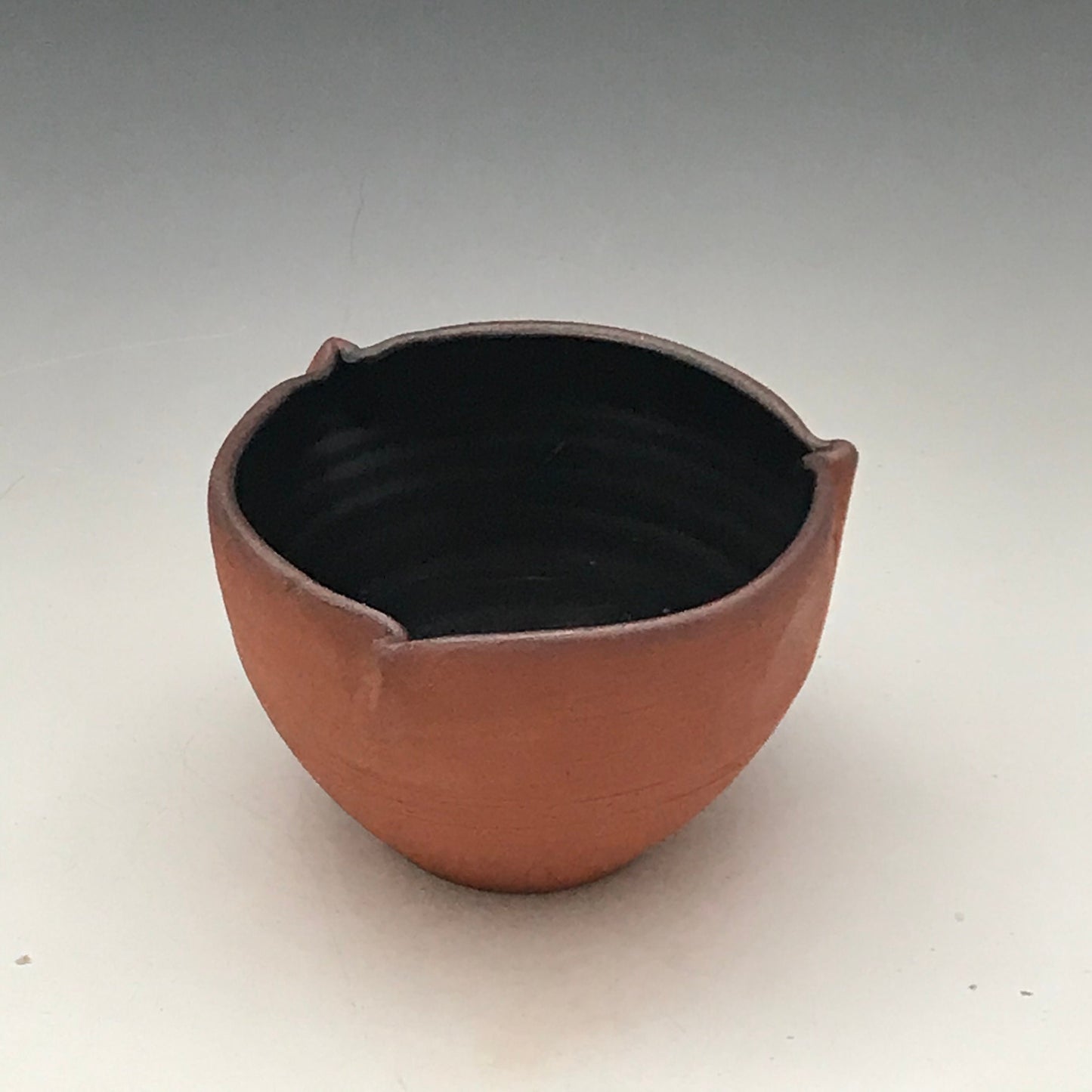 Red Stoneware Small Dip Bowl - Small Bowl Matte Black Interior - Cereal Pottery Bowl - Handmade Contemporary Bowl - Stoneware Salad Bowl