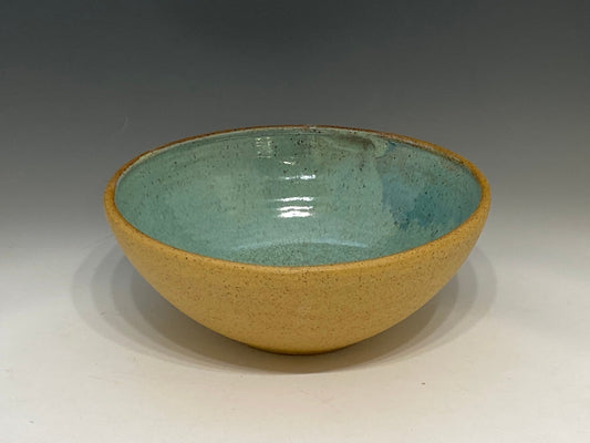 Large Ceramic Pottery Serving Bowl Glazed In A Bright Turquoise Food Save Glaze