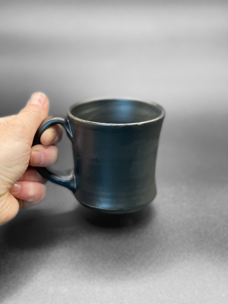 Set of Matte Black Tea Cups Pottery Tea Collector Tea Cup Tea Time Modern Tea Cup Contemporary Pottery
