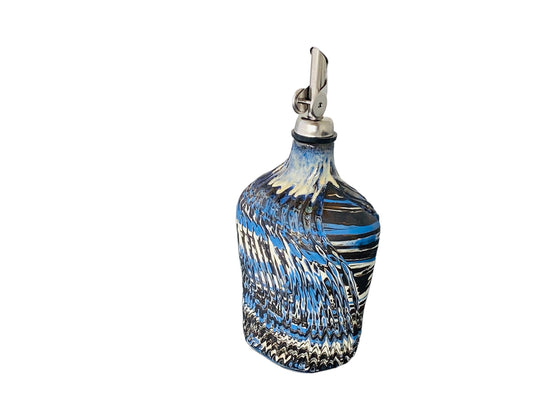 Carved Agateware Ceramic Bottle - Oil Dispenser - Ceramic Oil Bottle  - Oil Bottle - Christmas Gift