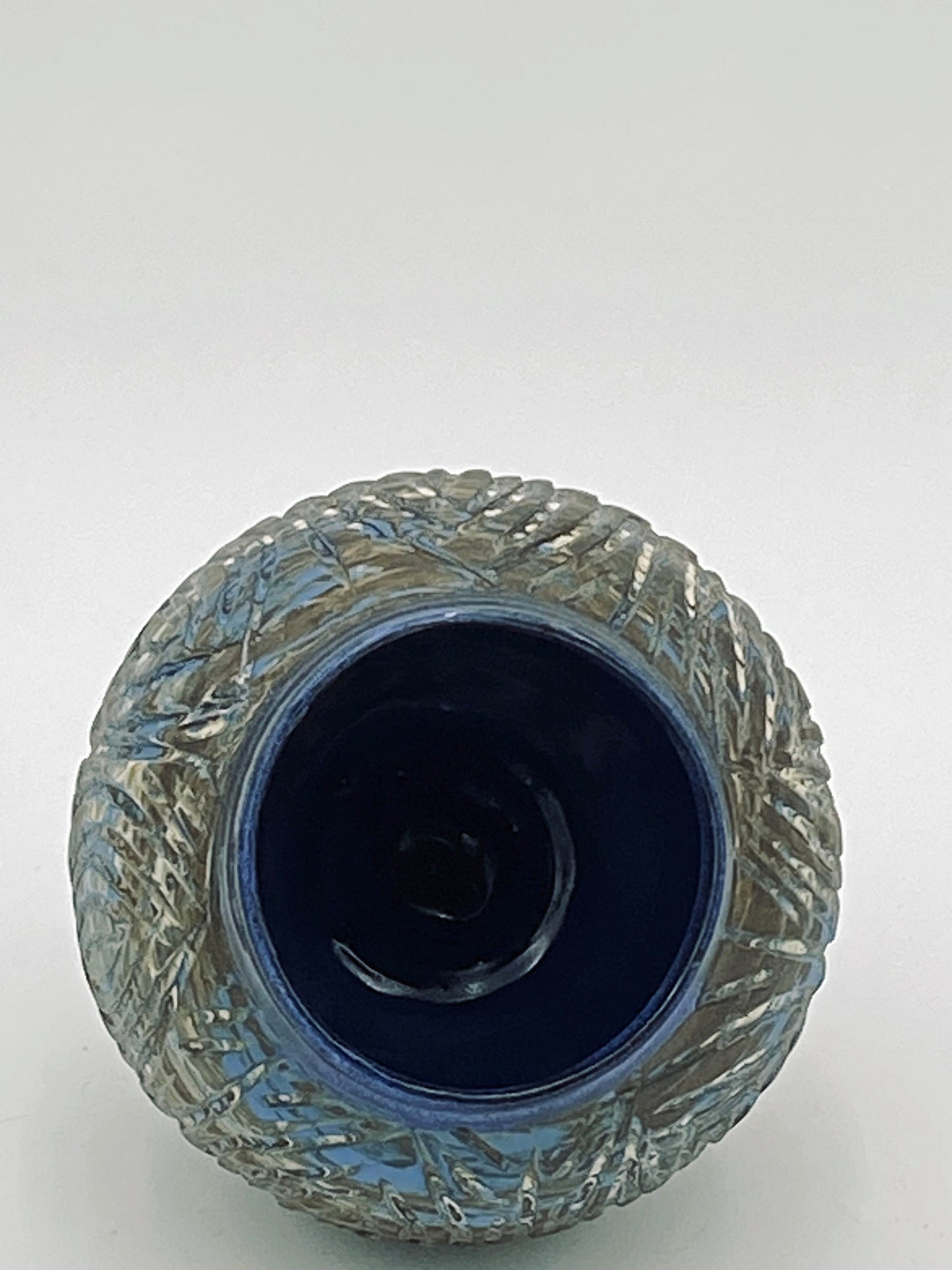 Large Hand Thrown Carved Agateware