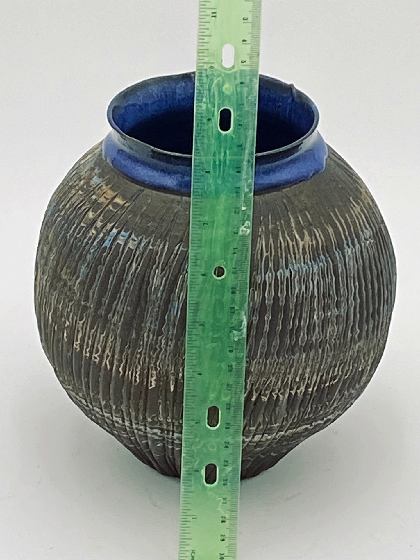 Large Hand Thrown Carved Agateware