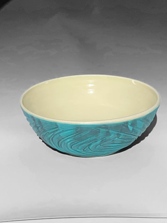 Agateware Large Handmade Pottery Bowl - Sage Salad Bowl - Marble Serving Bowl - Stoneware Serving Bowl - Large Ceramic Pottery Bowl