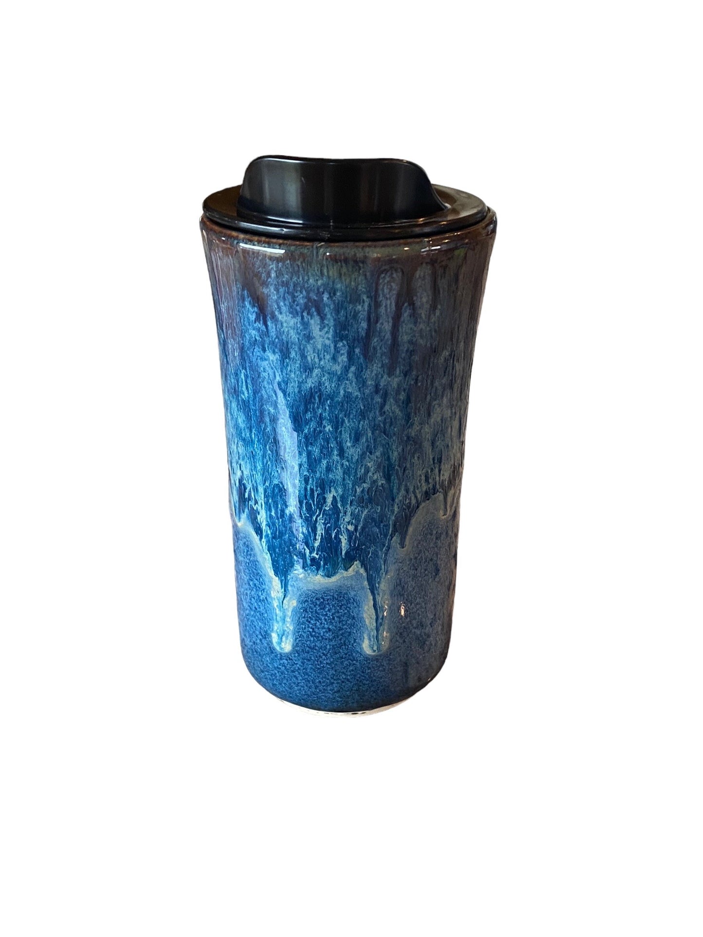 Handmade Blue Travel Mug - Porcelain -  Travel Coffee Cup -  Travel Mug - Pottery Mug - Coffee Mug