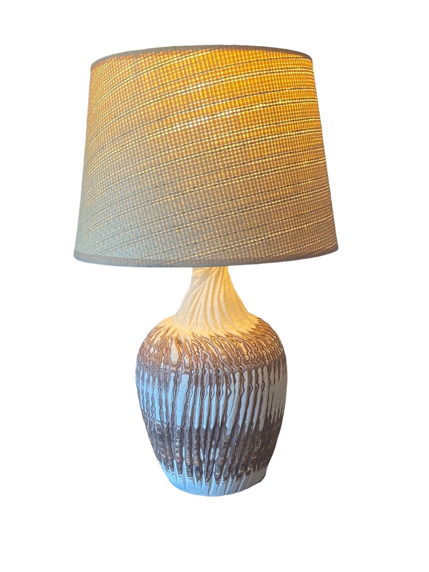 Handmade Agateware Pottery Table Lamp: Unique Studio Art Pieces for Your Home Décor