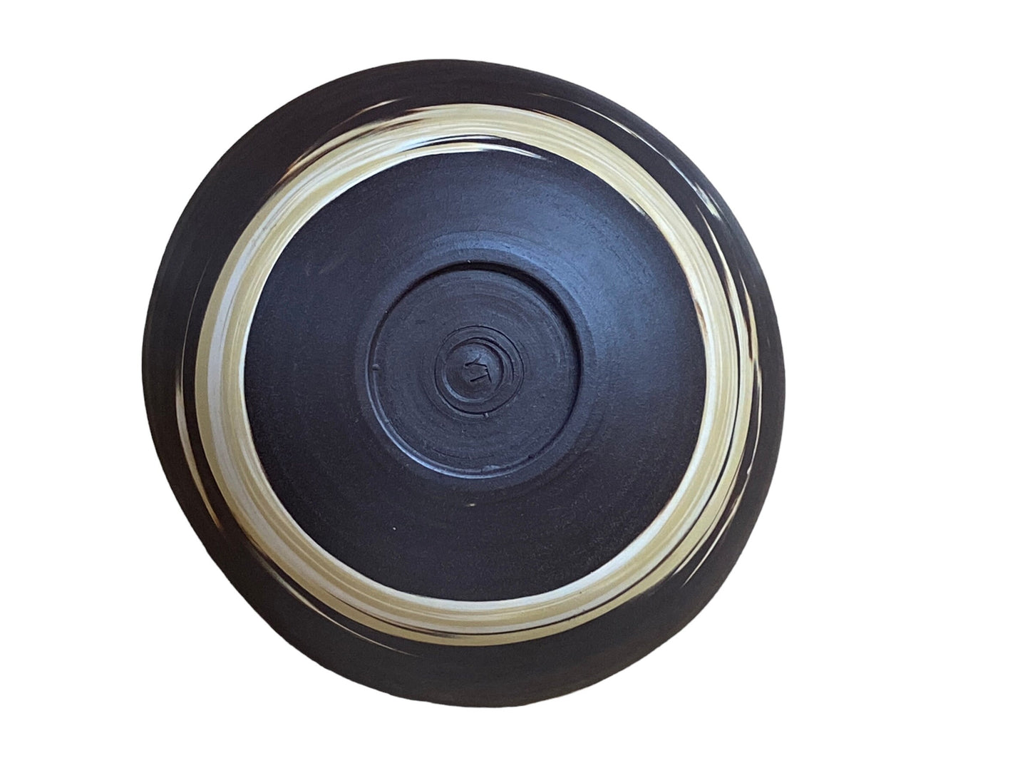 Elegant Black & Gold Agateware Pottery Bowl: Large Serving Centerpiece for Stylish Entertaining