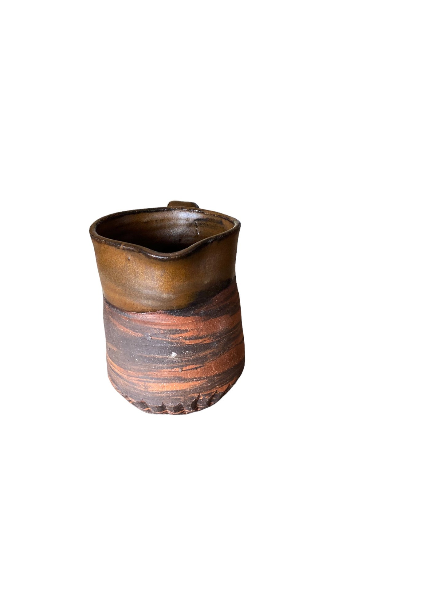 Small 8-Ounce Agateware Creamer: Artisan Crafted Elegance for Your Coffee or Tea Service
