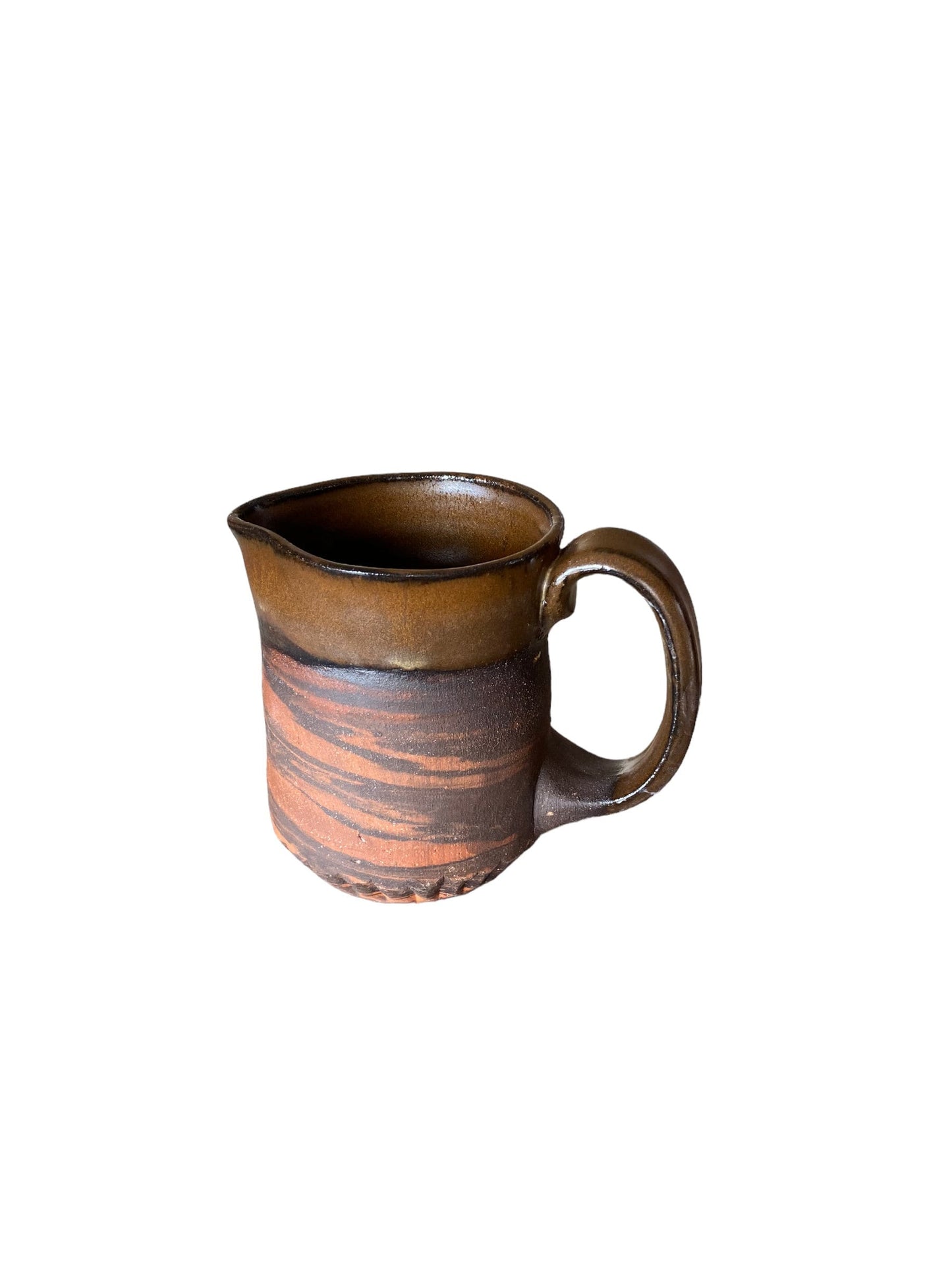 Small 8-Ounce Agateware Creamer: Artisan Crafted Elegance for Your Coffee or Tea Service