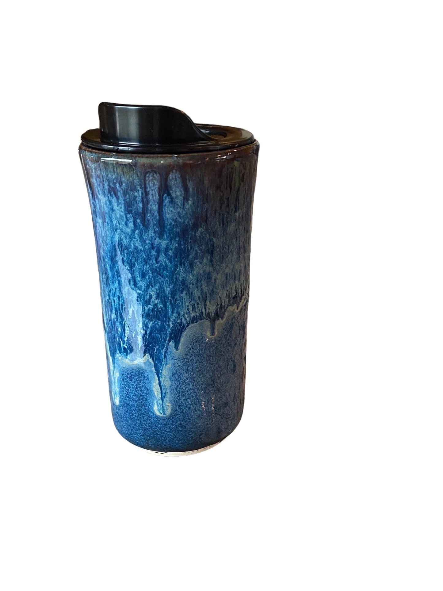 Handmade Blue Travel Mug - Porcelain -  Travel Coffee Cup -  Travel Mug - Pottery Mug - Coffee Mug