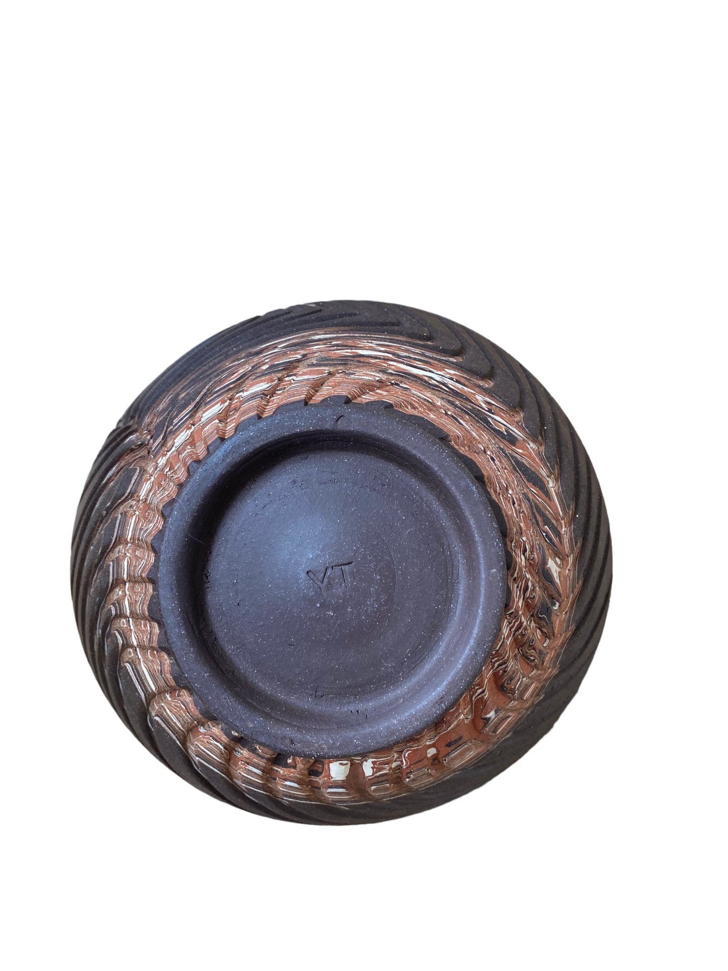 Black and Gray Agateware Nerikomi Medium Serving Bowl: Artisan Crafted Pottery for Stylish Entertaining