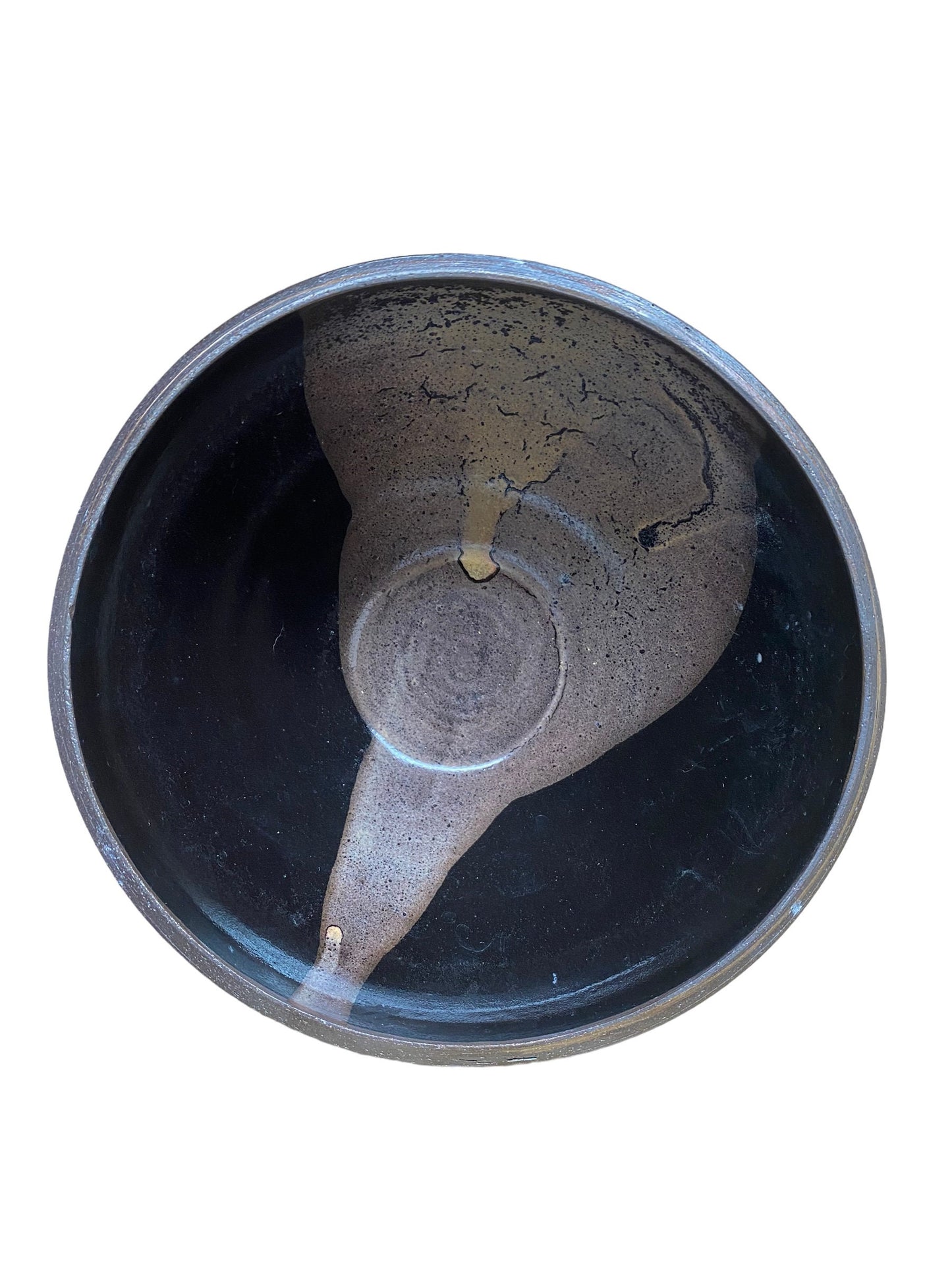 Black and Gray Agateware Nerikomi Medium Serving Bowl: Artisan Crafted Pottery for Stylish Entertaining