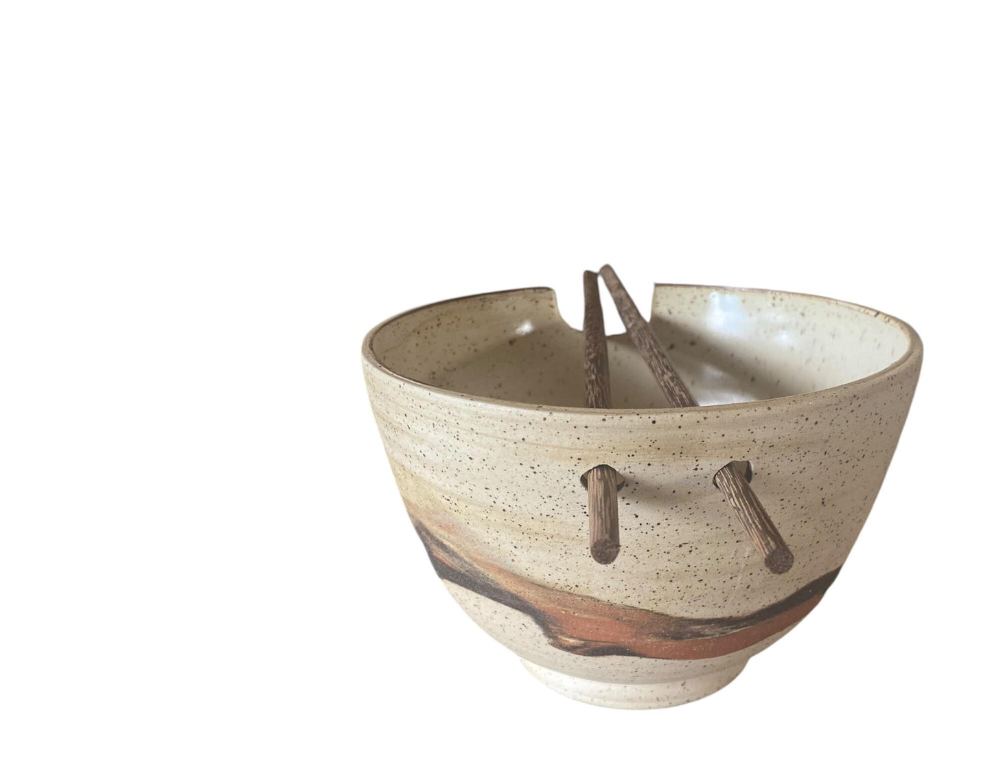 Handcrafted Agateware Ramen Bowl Set: Unique Asian Dining Experience with Chopsticks