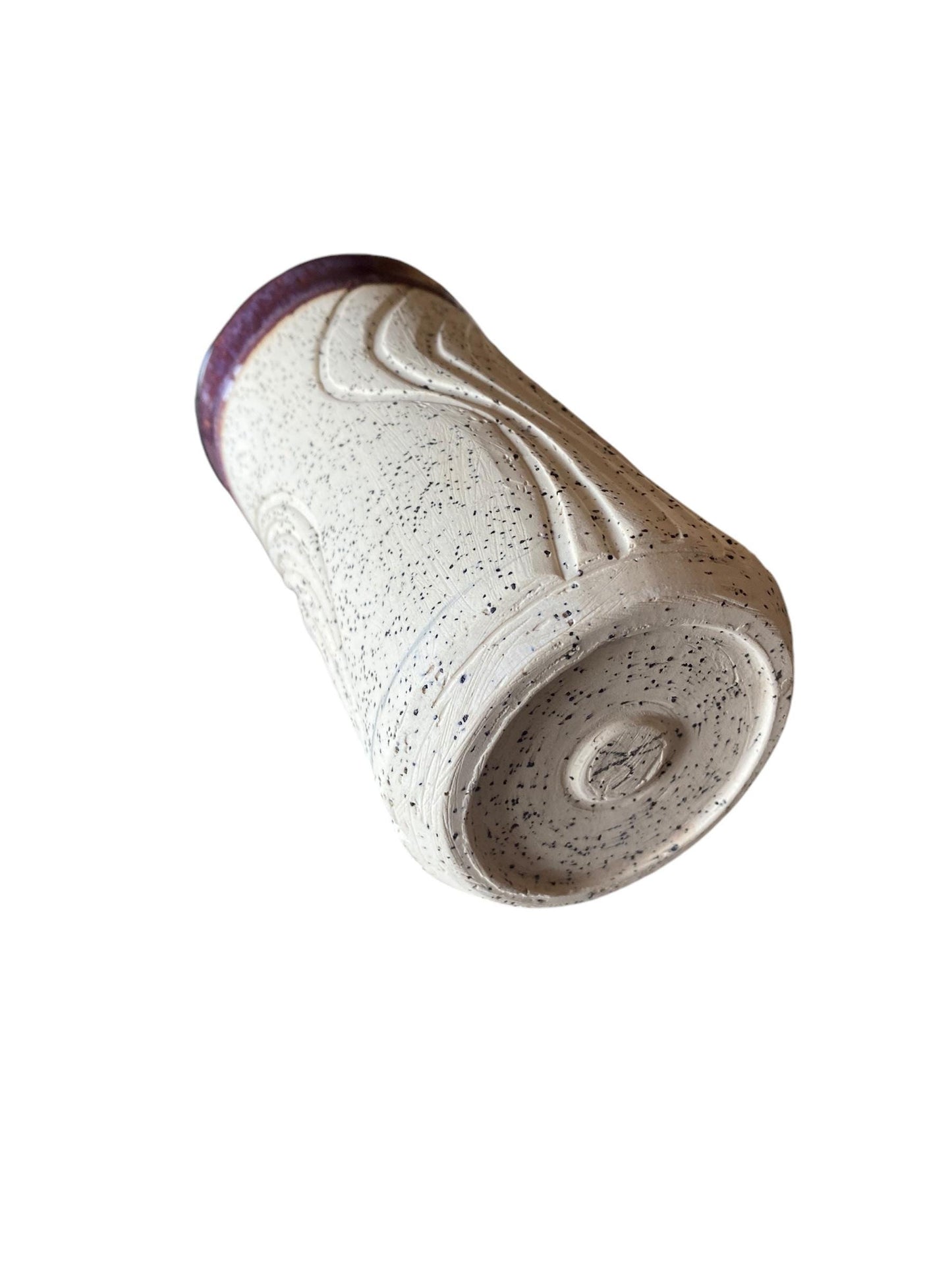 Handmade 16 Ounce Agateware Travel Mug With Reactive Purple Glaze - Agateware -  Travel Coffee Cup -  Travel Mug - Pottery Mug - Coffee Mug