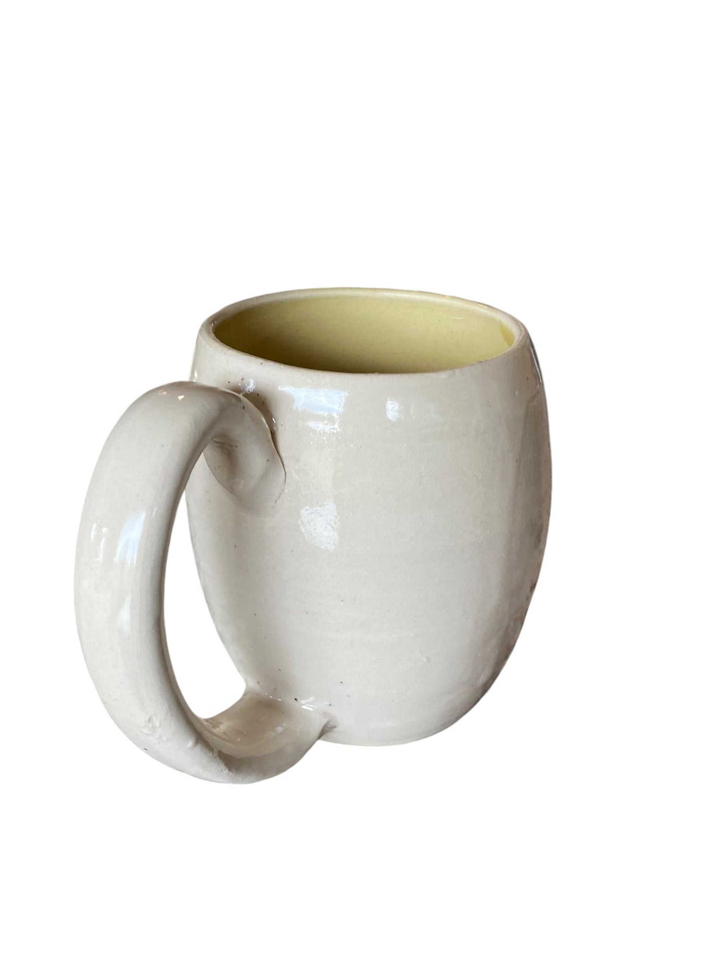 Large Handmade Mug with Hare in Wild Flowers - 18 ounce - Unique Pottery Coffee Mug