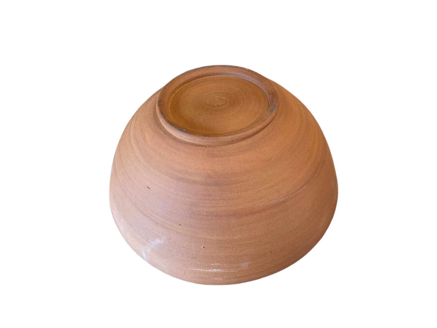 Handmade Red Stoneware Serving Bowl: Cream Rust Glaze, 2 Quart