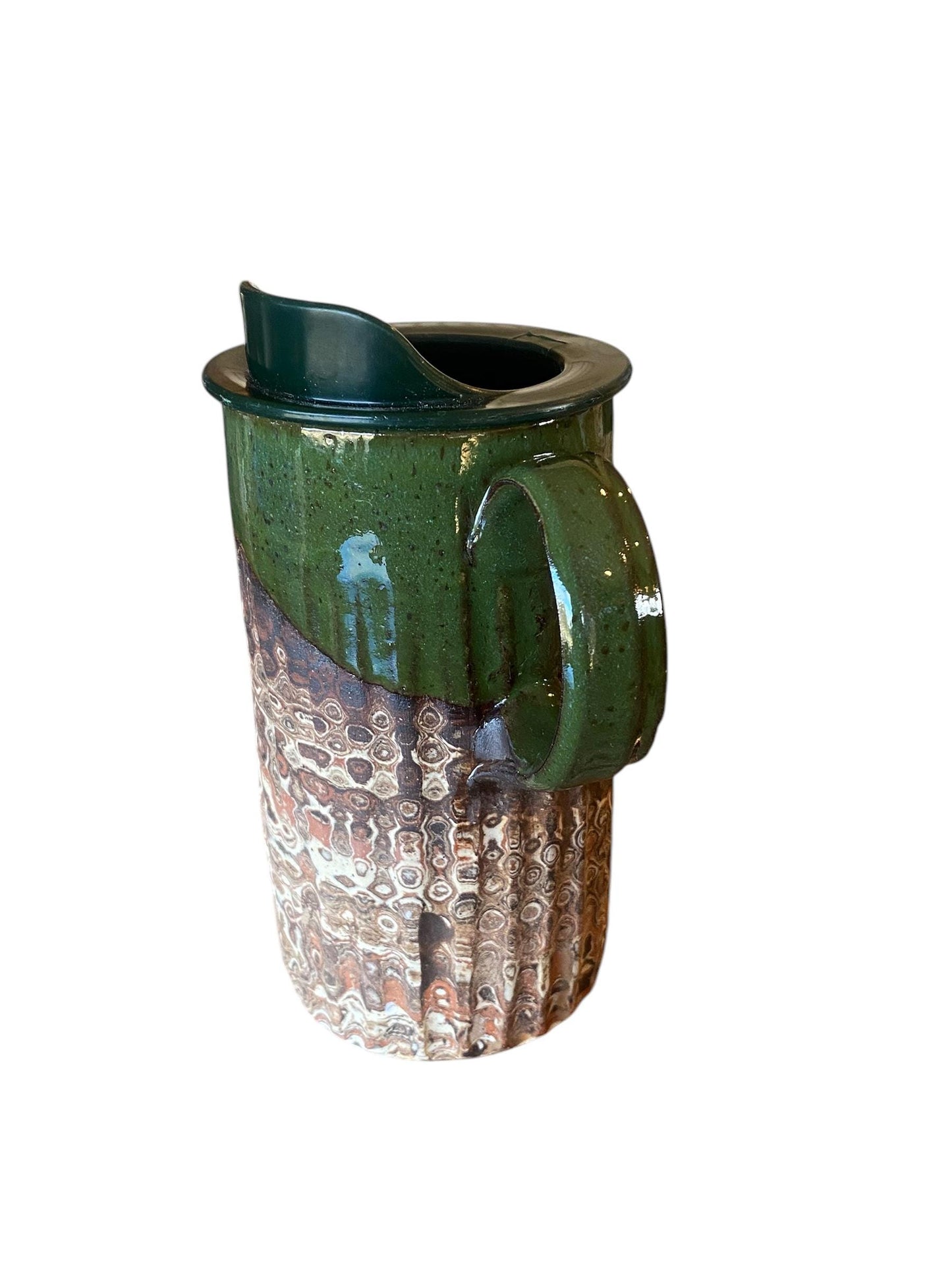 Agateware 16 Ounce Chrome Handmade Travel Mug with Lid - Stylish and Functional Pottery for Your Commute - Unique Travel Coffee Cup