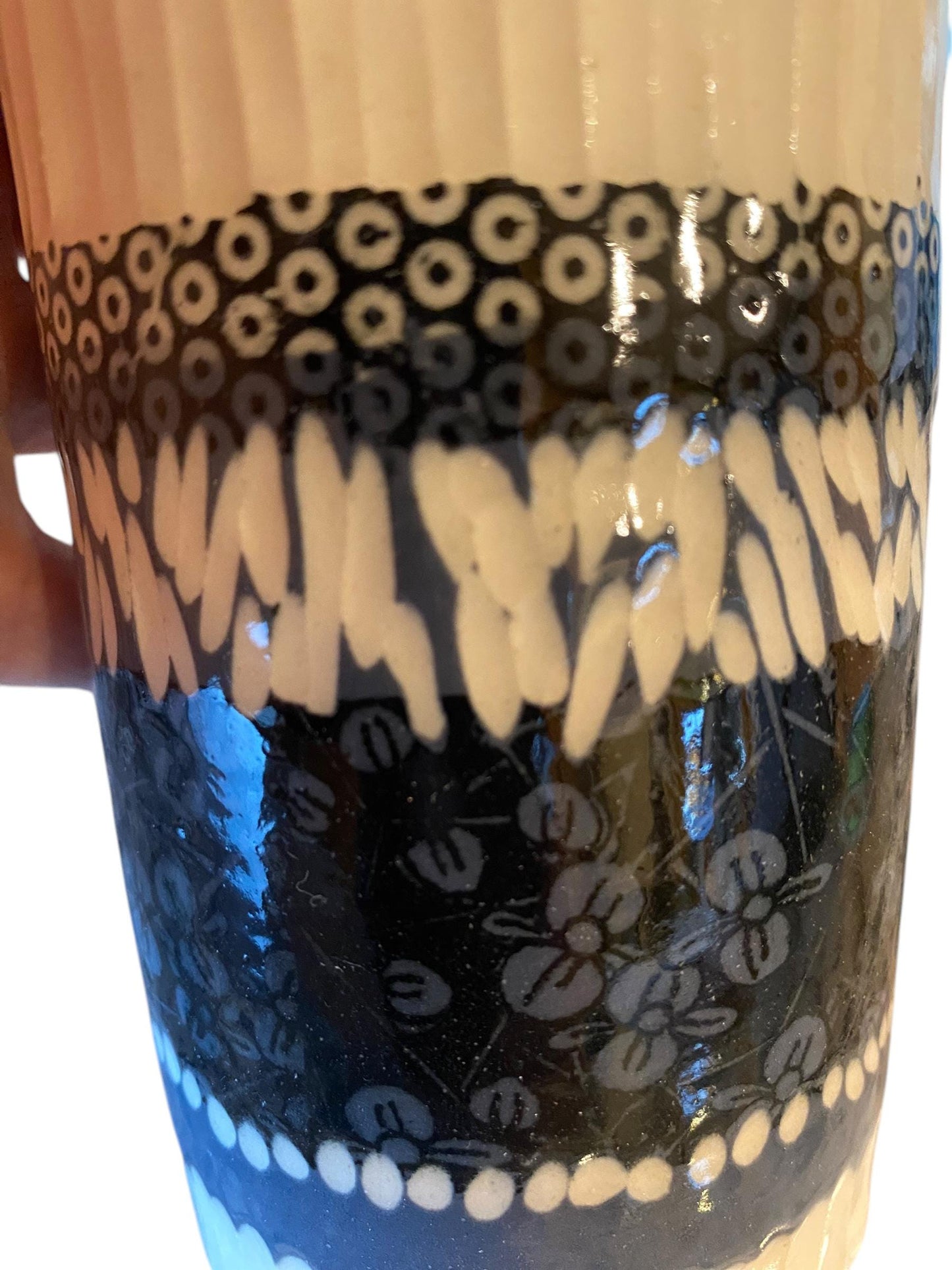 Handmade Hand Carved Black Travel Mug - Porcelain - To Go Cup - Travel Mug - Pottery Mug - Mug