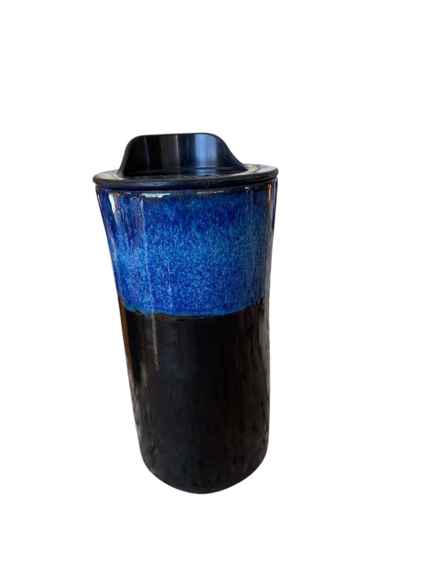 Handmade Blue Waterfall Porcelain Travel Mug with Lid