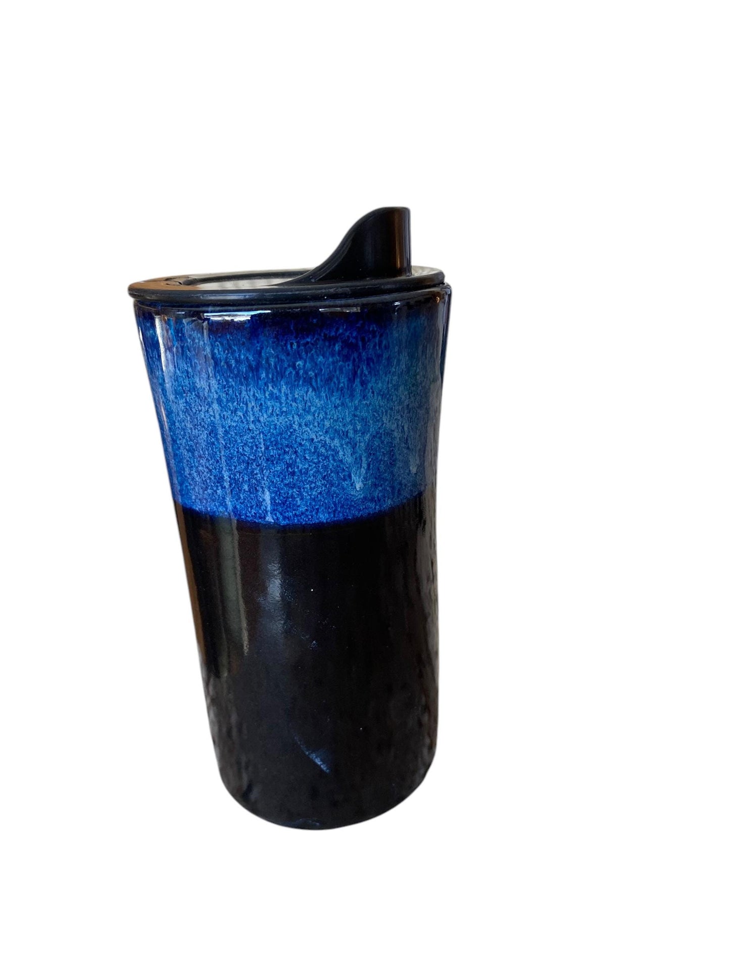 Handmade Blue and Black Waterfall Travel Mug - Porcelain - Travel Coffee Cup - Travel Mug - Pottery Mug - Coffee Mug