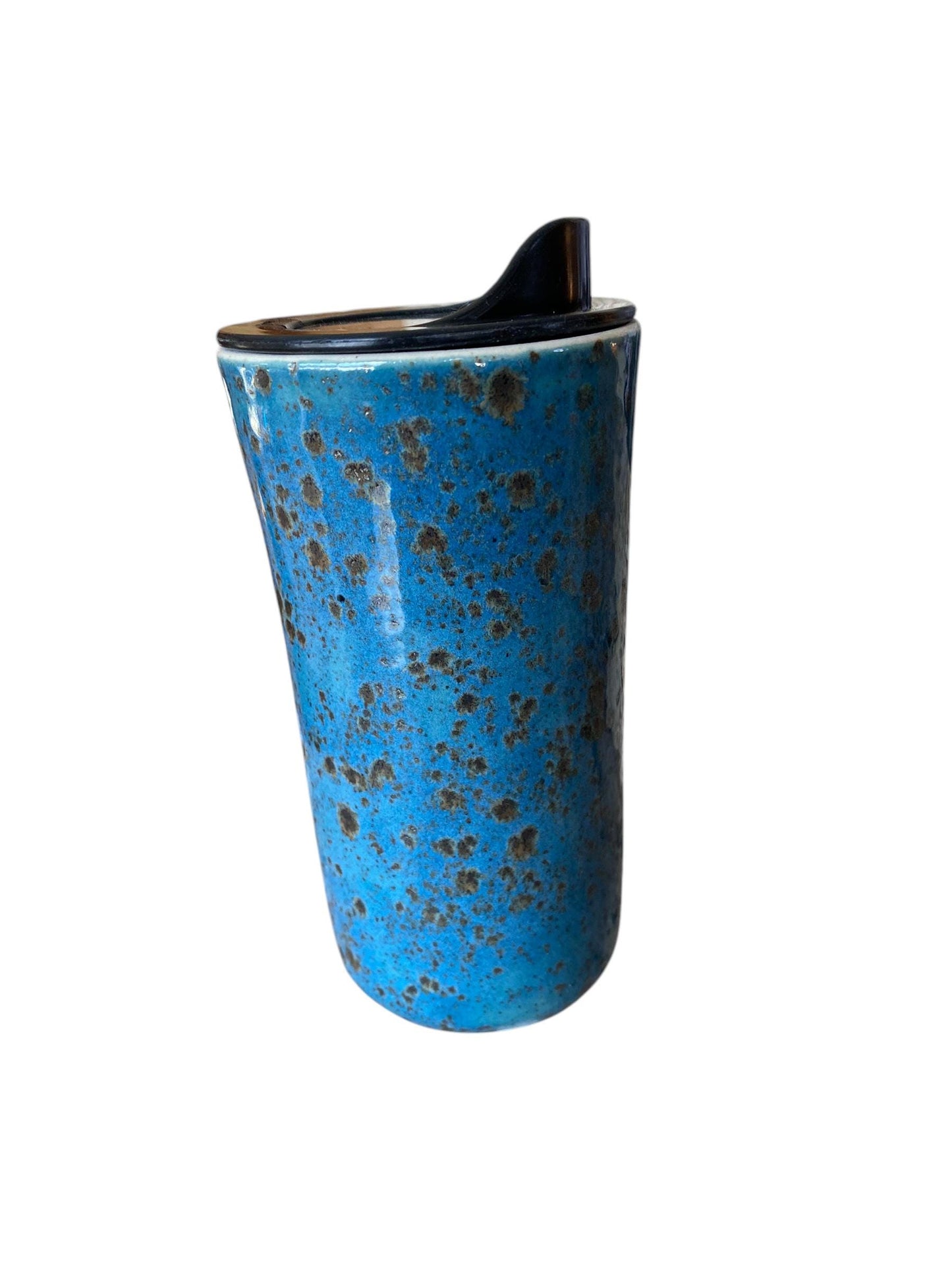 Handmade Reactive Turquoise Travel Mug - Porcelain - Travel Coffee Cup - Travel Mug - Pottery Mug - Coffee Mug