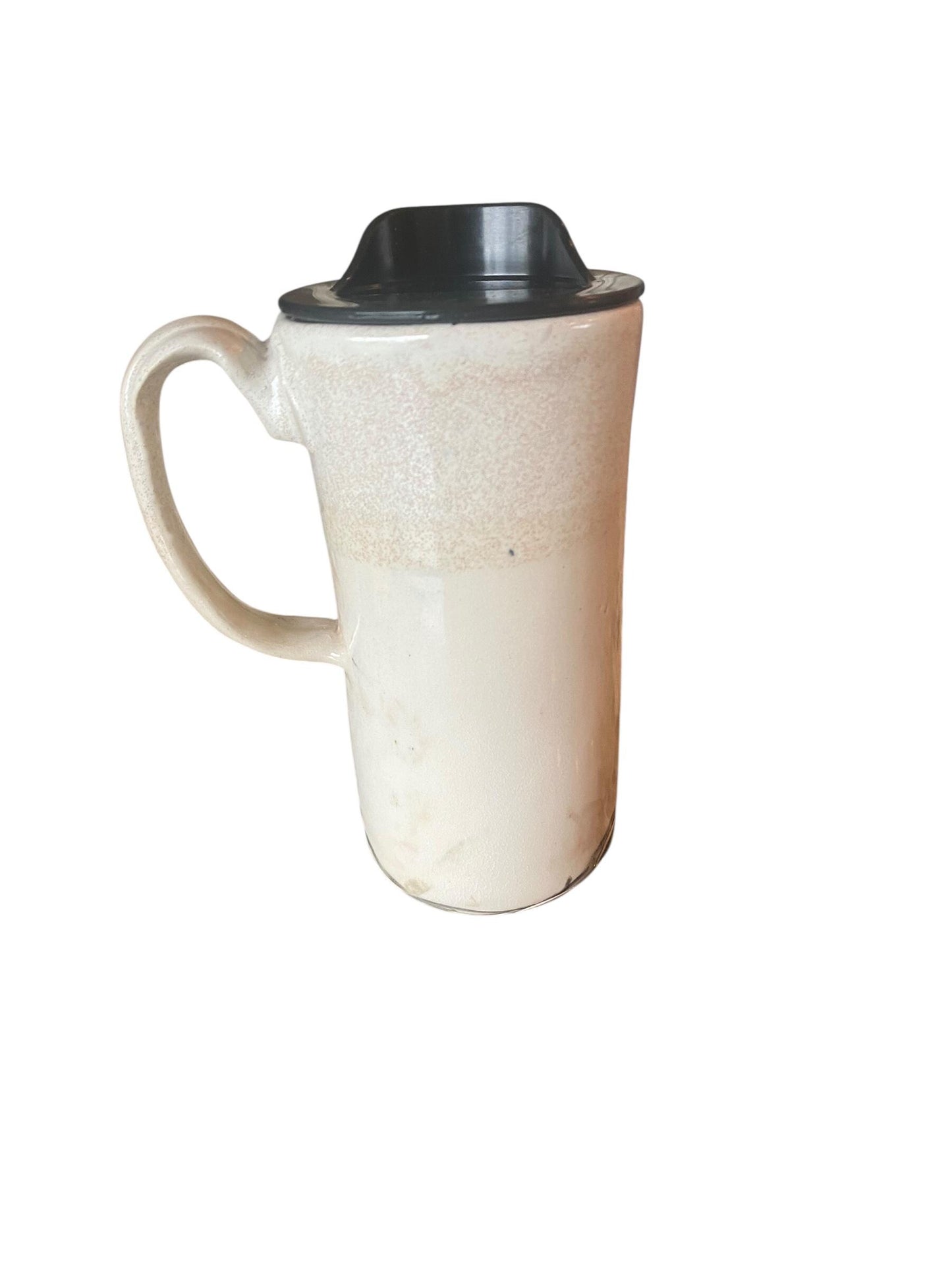 Handcrafted Floral Bicycle Ceramic Travel Mug: 16 oz Stoneware Coffee Cup for Commuters