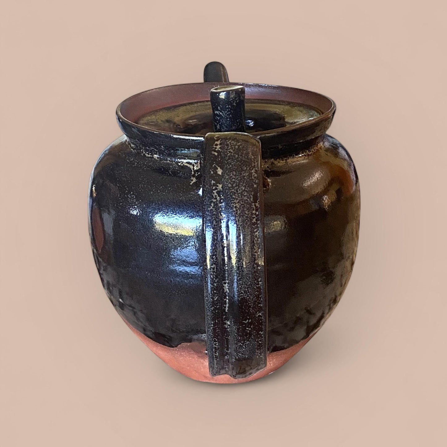 Handmade Stoneware Teapot: Glossy Gray Ceramic with Infuser - Asian-Inspired Contemporary Pottery