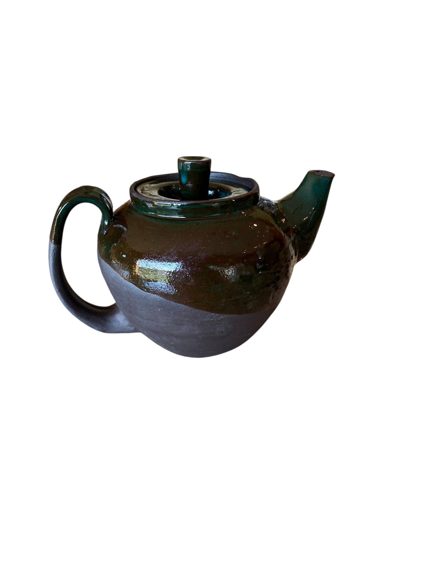 Handmade Turquoise Stoneware Teapot: Reactive Glaze, Pottery Teapot