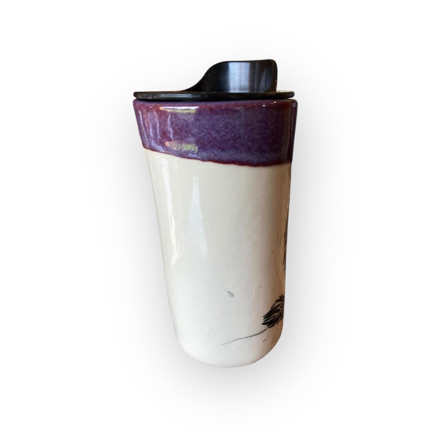 Handmade Norwegian Forest Cat Travel Mug: Silk Screened Porcelain Coffee Cup