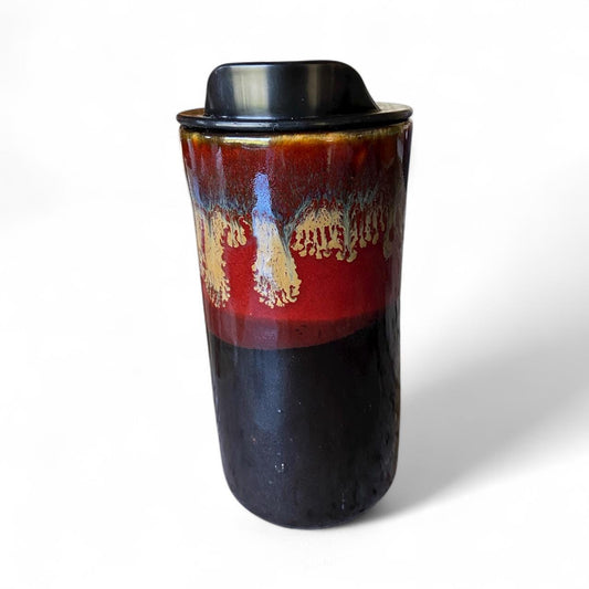 16oz Ceramic Travel Mug - Handmade Holiday Coffee Tumbler with Locking Lid
