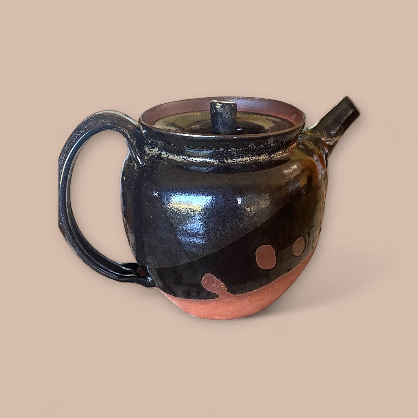 Handmade Stoneware Teapot: Glossy Gray Ceramic with Infuser - Asian-Inspired Contemporary Pottery