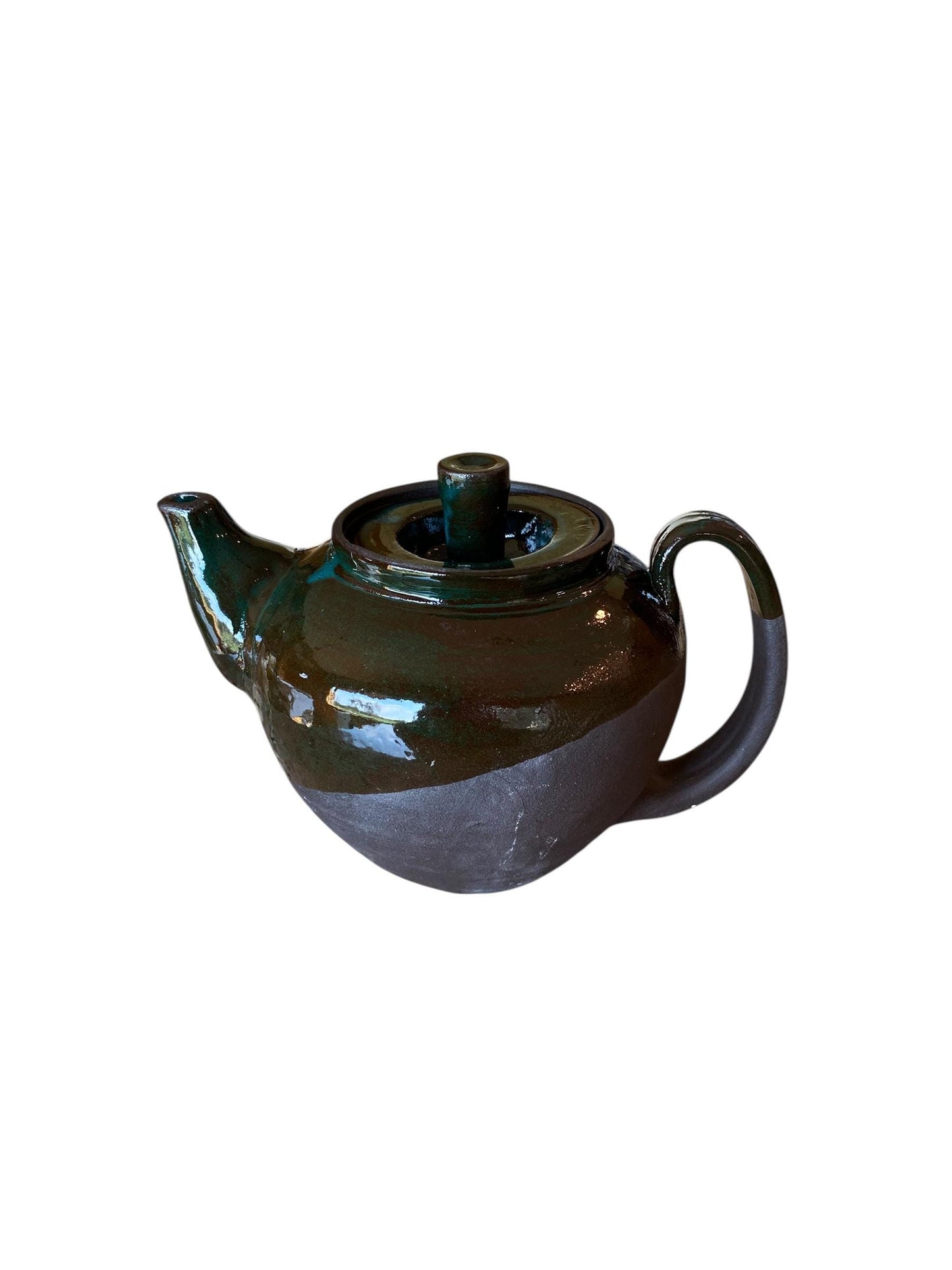Handmade Turquoise Stoneware Teapot: Reactive Glaze, Pottery Teapot