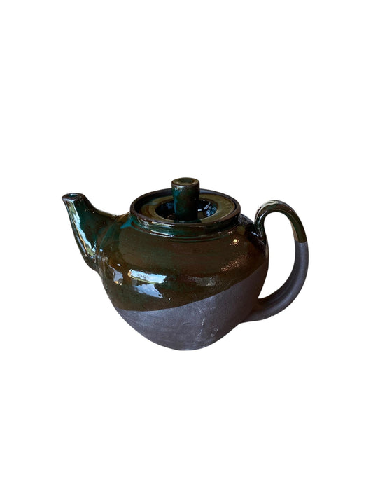 Handmade Turquoise Stoneware Teapot: Reactive Glaze, Pottery Teapot