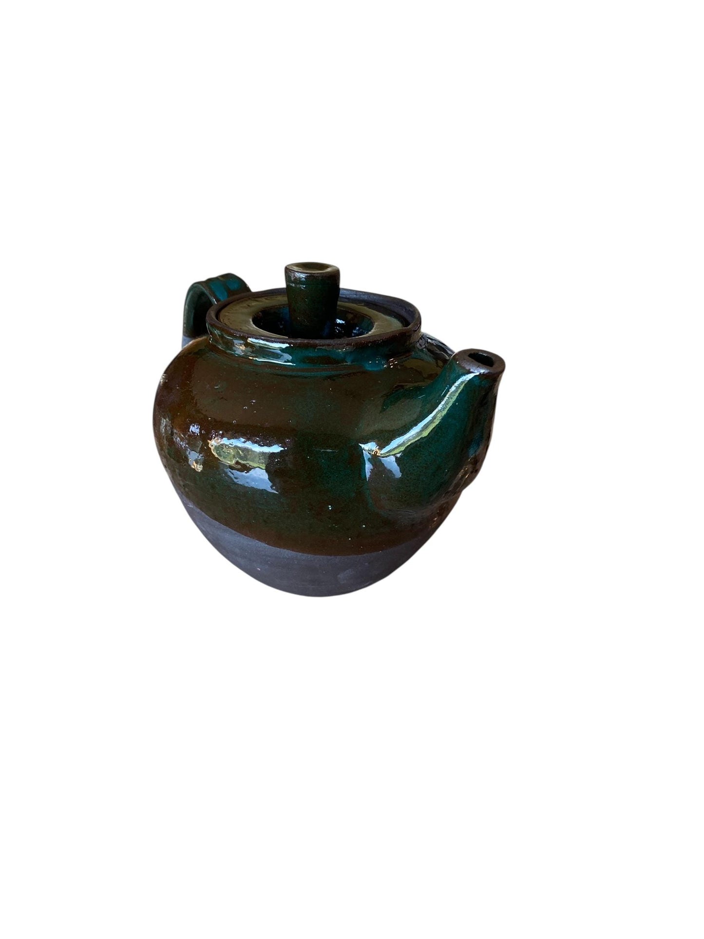 Handmade Turquoise Stoneware Teapot: Reactive Glaze, Pottery Teapot