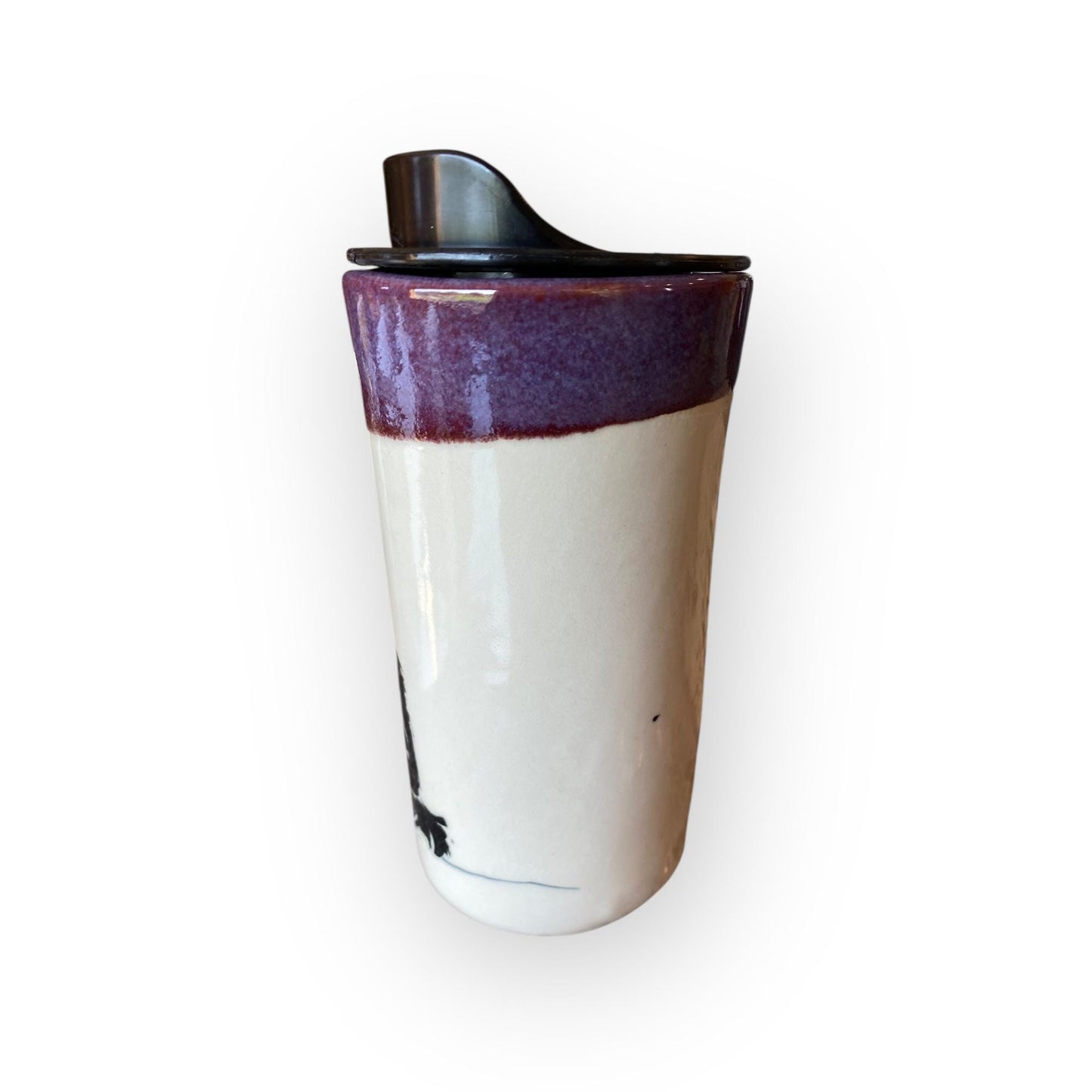 Handmade Norwegian Forest Cat Travel Mug: Silk Screened Porcelain Coffee Cup