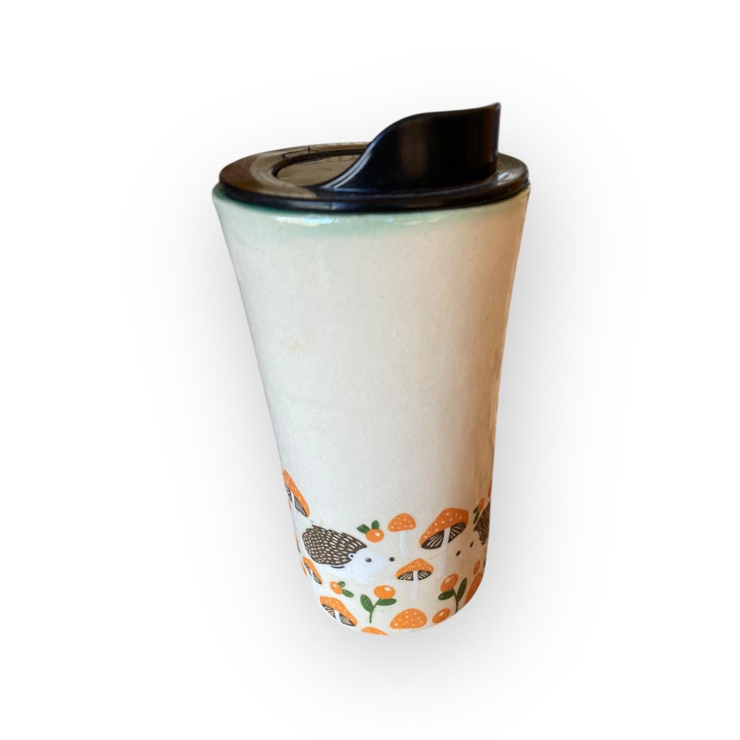 Large 16 oz Hedgehog Travel Mug – Handmade Stoneware Coffee Cup with BPA-Free Locking Lid | Pottery To-Go Mug | Artisan Ceramic Mug