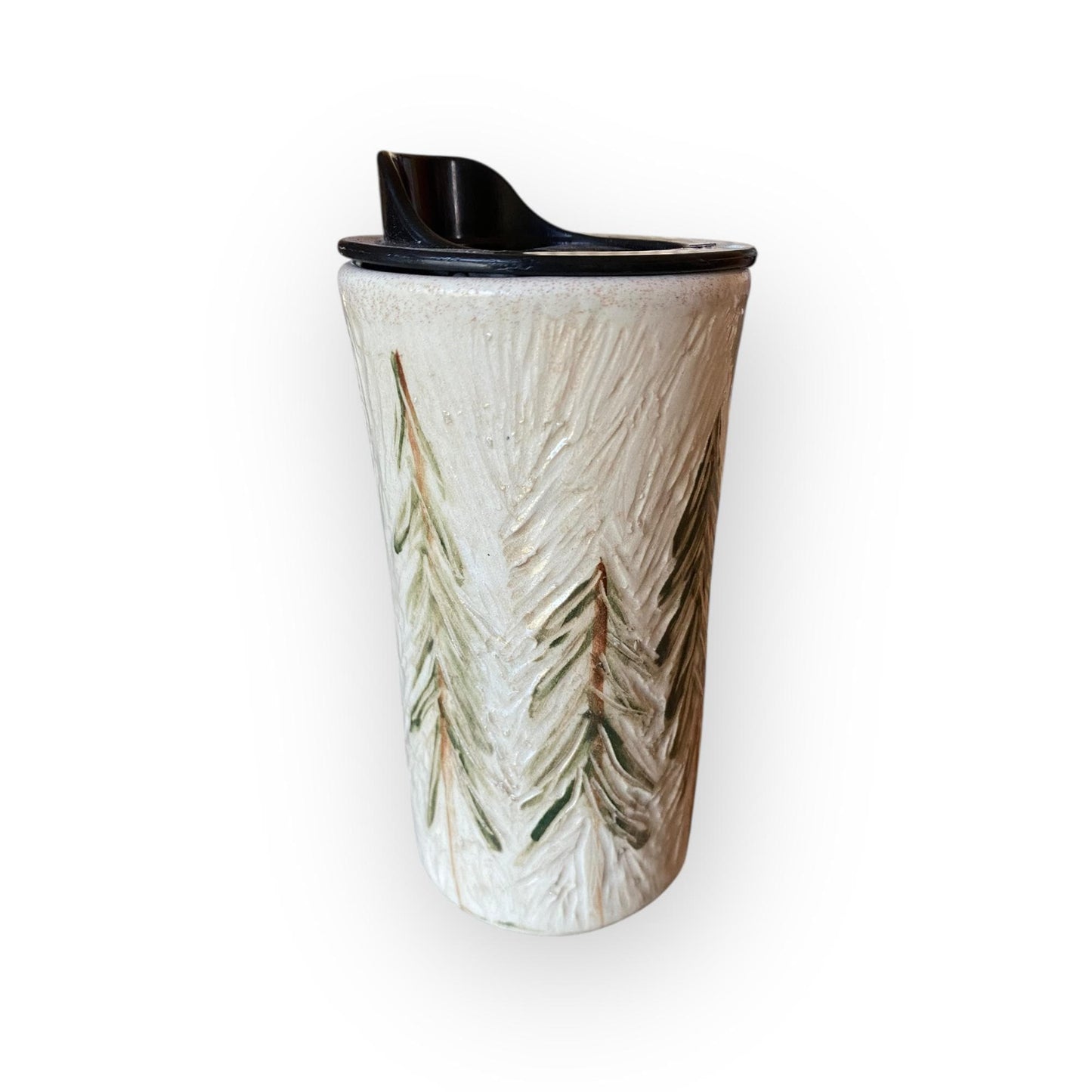 Bigfoot Travel Mug – 16 oz Handmade Stoneware Tumbler with BPA-Free Locking Lid | Ceramic Coffee Cup | Sasquatch Pottery Gift