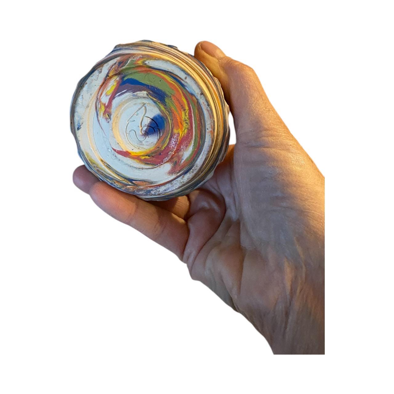 Handmade Hand-Carved Agateware Creamer - 8 Ounce Size (C-18)