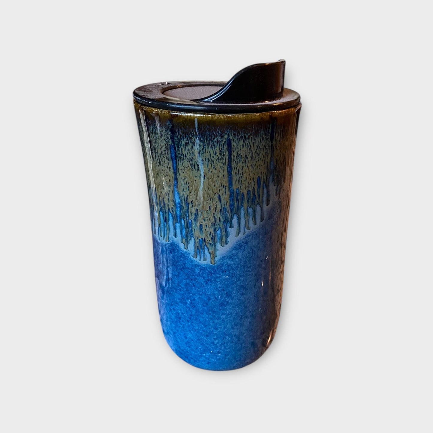 Handmade Blue Porcelain Travel Mug – Ceramic Coffee Cup – Pottery To Go Mug