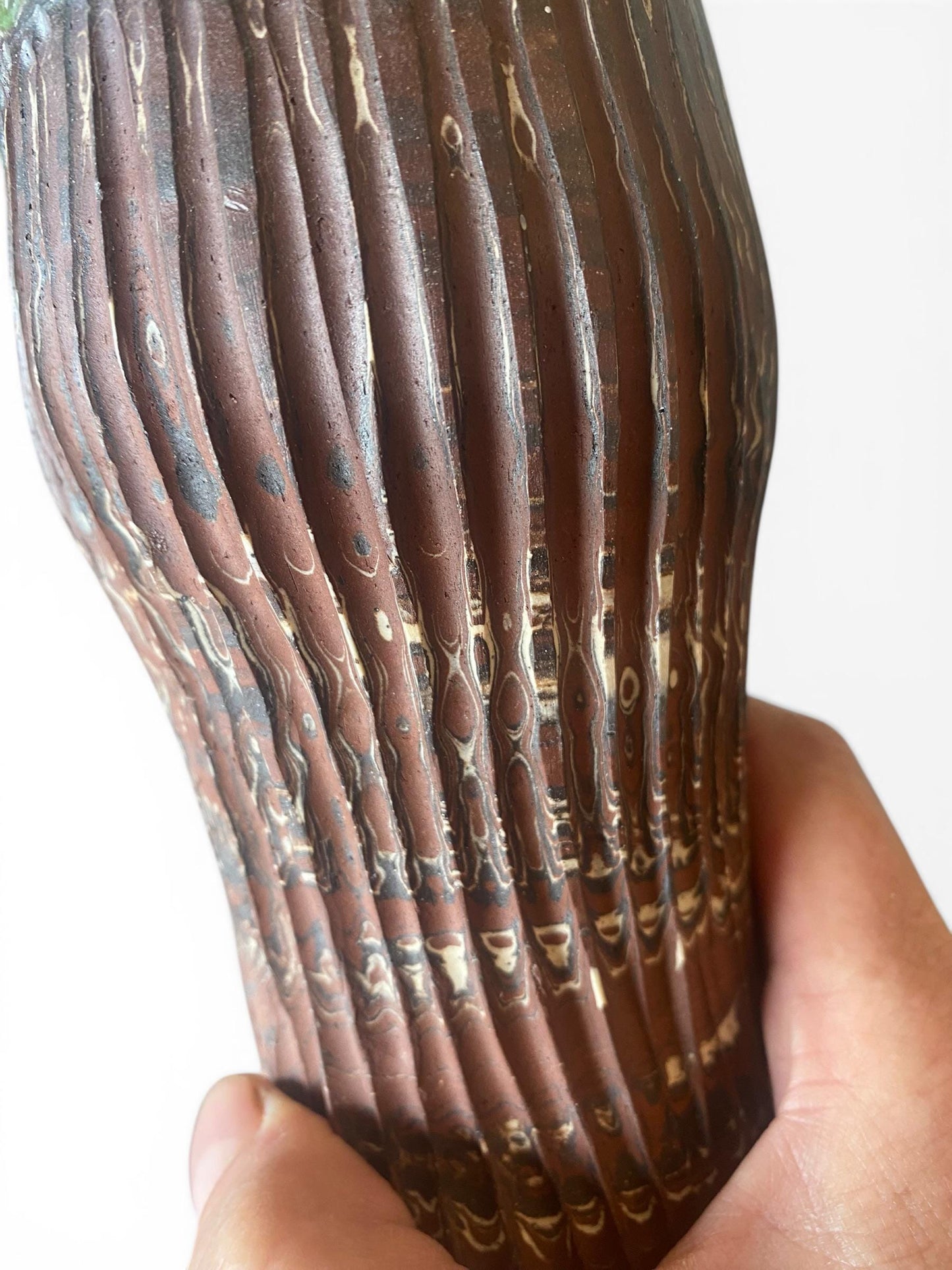 Artisanal Neriage 18 Ounce Porcelain Mug: Hand-Carved Clay Pottery for Tea and Coffee (AG-11)