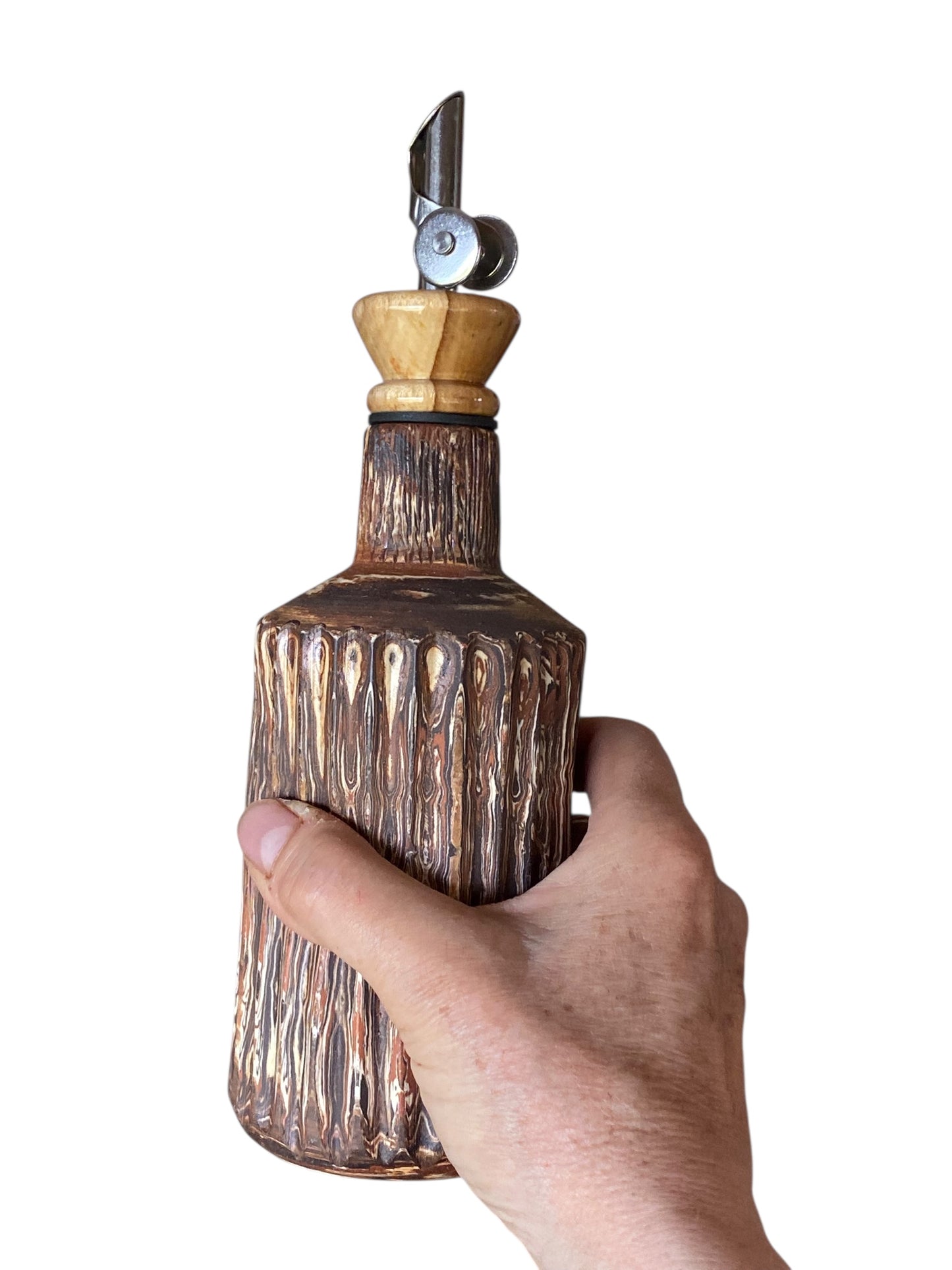 Ceramic Olive Oil Dispenser Bottle, Opaque Oil Cruet Protects Oil to Reduce Oxidation, Suitable for Storage Oil, Vinegar, & Other Liquids