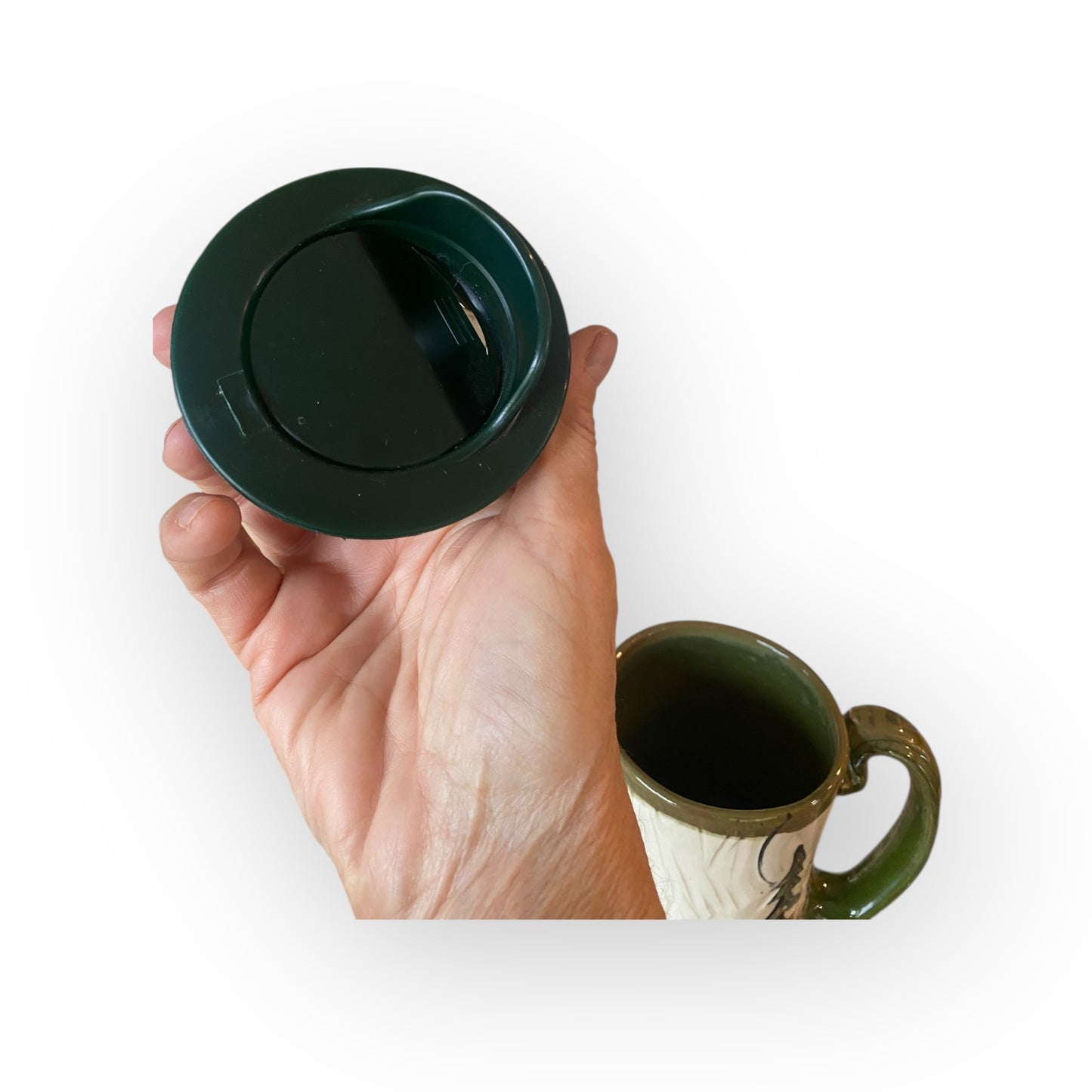 Bigfoot Ceramic Travel Mug – 16 oz Handmade Stoneware Tumbler with Locking Lid | Sgraffito Bigfoot Design | Eco-Friendly Coffee Cup