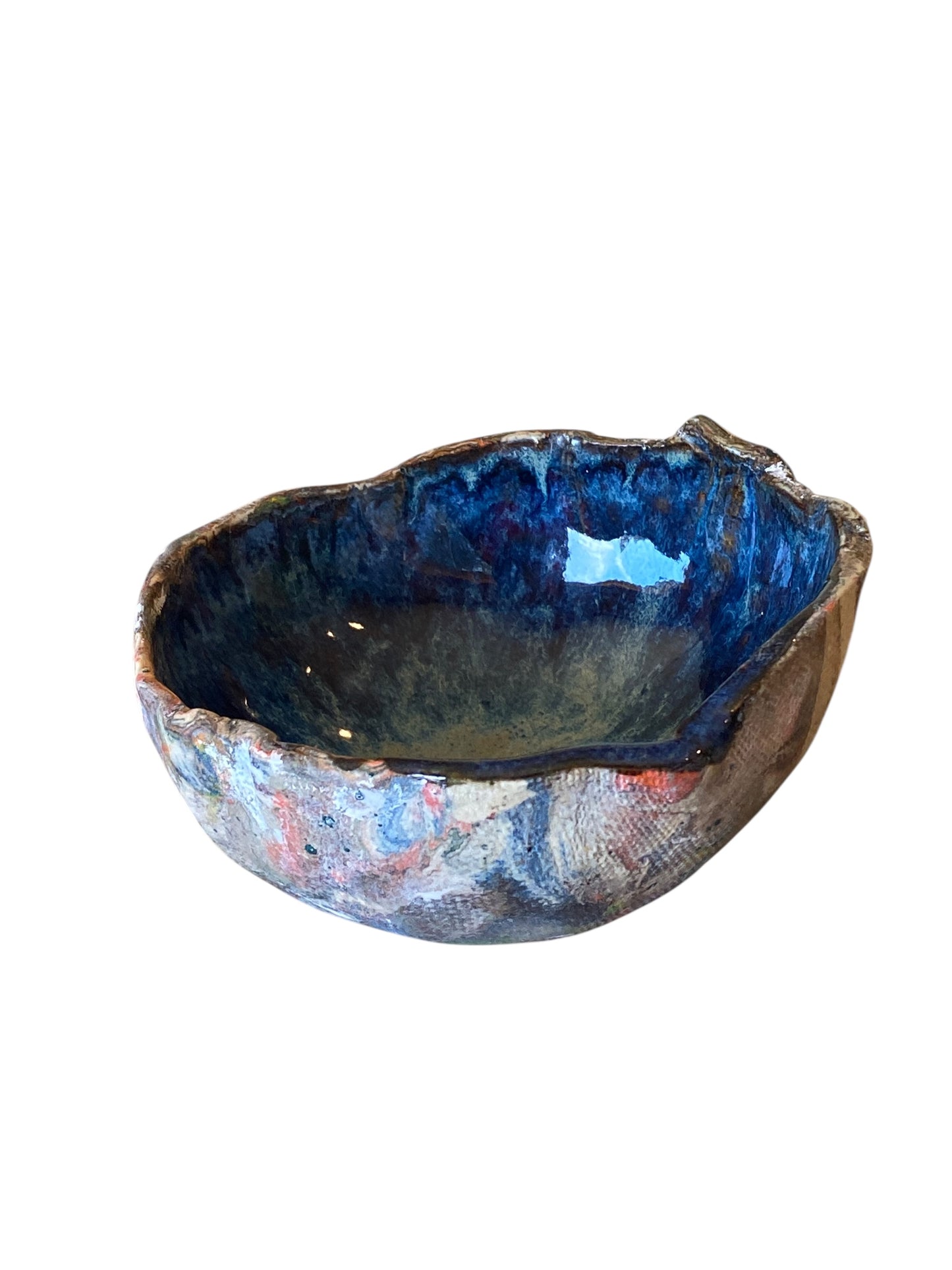 Handbuilt Neriage Prep Bowl – Multicolored Porcelain Clay Small Mixing or Serving Bowl – Marbled Ceramic Kitchenware